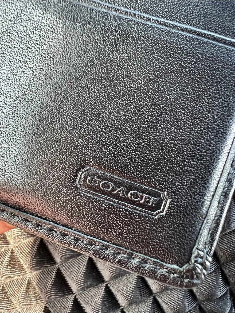 Coach Black & Gray Signature Continental Wallet